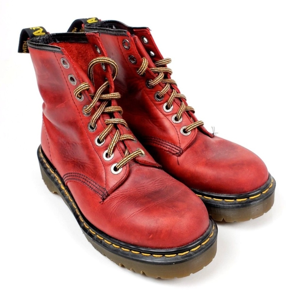 DR MARTENS CHERRY RED 8-EYE BOOTS AIR WAIR